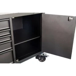 Husky 96 In. W X 24 In. D 9-Drawer Heavy-Duty Mobile Workbench With Stainless Steel Top In Matte Black -Husky Shop matte black husky mobile workbenches hotc9609bb1m 76 1000