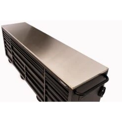 Husky Tool Storage Heavy Duty 96 In. W X 24 In. D Matte Black Mobile Workbench Cabinet With Stainless Steel Top -Husky Shop matte black husky mobile workbenches hotc9624bb1m 44 1000