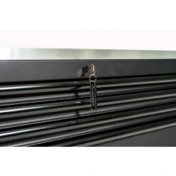 Husky Tool Storage Heavy Duty 96 In. W X 24 In. D Matte Black Mobile Workbench Cabinet With Stainless Steel Top -Husky Shop matte black husky mobile workbenches hotc9624bb1m fa 1000