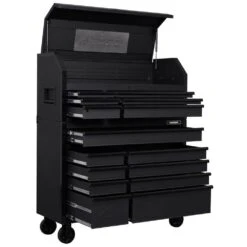 Husky Tool Storage 52 In. W X 20 In. D Heavy Duty Rolling Tool Chest Combo In Matte Black -Husky Shop matte black husky tool chest combos h52ch6tr9hdv4 a0 1000