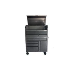 Husky HD 46 In. Wide 24.5 In. Deep 12-Drawer Tool Chest And Rolling Cab Set, Matte Black -Husky Shop matte black husky tool chest combos hotc4612bb1s fa 1000