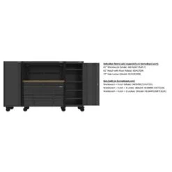 Husky Tool Storage 61 In. W X 23 In. D Heavy Duty Top Tool Chest With Riser -Husky Shop matte black husky top tool chests 61hutch 77 1000