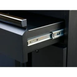 Husky 24 In. W X 33.3 In. H X 16 In. D Steel Freestanding Cabinet In Black -Husky Shop matte black powder coating husky free standing cabinets g2401bb us2 1f 1000