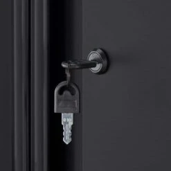 Husky 24 In. W X 33.3 In. H X 16 In. D Steel Freestanding Cabinet In Black -Husky Shop matte black powder coating husky free standing cabinets g2401bb us2 4f 1000