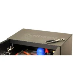 Husky Regular Duty Welded 24-Gauge Steel 2-Door Garage Base Cabinet In Black (24 In. W X 33.3 In. H X 16 In. D) -Husky Shop matte black powder coating husky free standing cabinets g2402b us 1f 1000