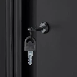 Husky Regular Duty Welded 24-Gauge Steel Wall Mounted Garage Cabinet In Black (24 In. W X 18 In. H X 12 In. D) -Husky Shop matte black powder coating husky wall mounted cabinets h24wcab c3 1000