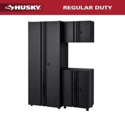 Husky 3-Piece Regular Duty Welded Steel Garage Storage System In Black