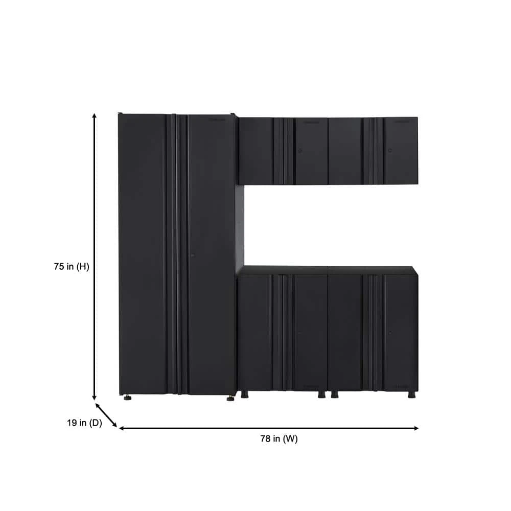 Husky 5-Piece Regular Duty Welded Steel Garage Storage System In Black (78.4 In. W X 75 In. H X 19.6 In. D) 5 Husky 5-Piece Regular Duty Welded Steel Garage Storage System In Black (78.4 In. W X 75 In. H X 19.6 In. D) - Image 5