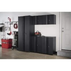 Husky 5-Piece Regular Duty Welded Steel Garage Storage System In Black (78.4 In. W X 75 In. H X 19.6 In. D) 17 Husky 5-Piece Regular Duty Welded Steel Garage Storage System In Black (78.4 In. W X 75 In. H X 19.6 In. D) -Husky Shop matte black power coating husky garage storage systems gs07805 2d 40 1000