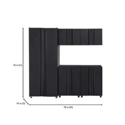 Husky 5-Piece Regular Duty Welded Steel Garage Storage System In Black (78.4 In. W X 75 In. H X 19.6 In. D) 18 Husky 5-Piece Regular Duty Welded Steel Garage Storage System In Black (78.4 In. W X 75 In. H X 19.6 In. D) -Husky Shop matte black power coating husky garage storage systems gs07805 2d a0 1000