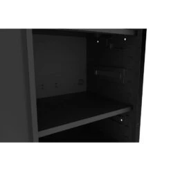 Husky Tool Storage 27 In. W X 23 In. D Heavy Duty Matte Black 4-Shelf Rolling Side Tool Locker -Husky Shop matte black side tool cabinets lockers h27locker4 1f 1000