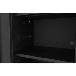 Husky Tool Storage 27 In. W X 23 In. D Heavy Duty Matte Black 4-Shelf Rolling Side Tool Locker -Husky Shop matte black side tool cabinets lockers h27locker4 4f 1000