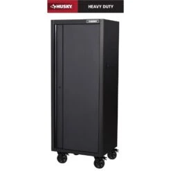 Husky Tool Storage 27 In. W X 23 In. D Heavy Duty Matte Black 4-Shelf Rolling Side Tool Locker