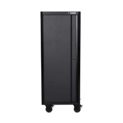 Husky Tool Storage 27 In. W X 23 In. D Heavy Duty Matte Black 4-Shelf Rolling Side Tool Locker -Husky Shop matte black side tool cabinets lockers h27locker4 66 1000
