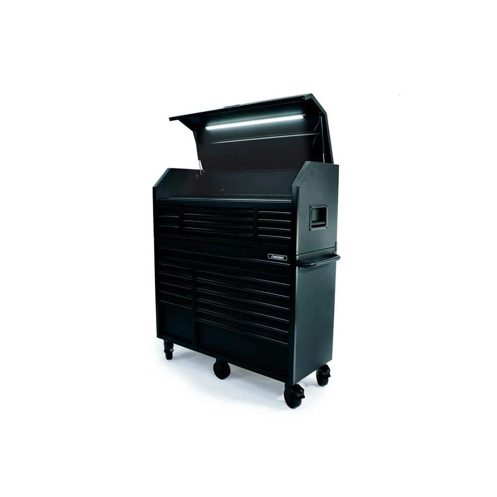 Husky 56 In. W X 22 In. D Heavy Duty 23-Drawer Combination Rolling Tool Chest And Top Tool Cabinet Set In Matte Black 4 Husky 56 In. W X 22 In. D Heavy Duty 23-Drawer Combination Rolling Tool Chest And Top Tool Cabinet Set In Matte Black - Image 4