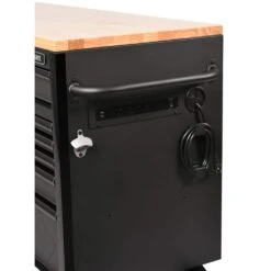 Husky 61 In. W X 23 In D Heavy Duty 15-Drawer Mobile Workbench With Mechanics Tool Set (290-Piece) In EVA In Matte Black -Husky Shop matte black with black trim husky mobile workbenches h290tb61blkcb fa 1000