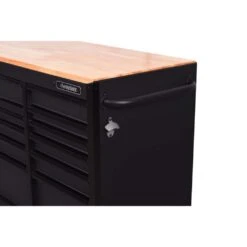 Husky Heavy-Duty 72 In. W X 24 In. D 15-Drawer Matte Black Mobile Workbench Cabinet With Solid Wood Top 20 Husky Heavy-Duty 72 In. W X 24 In. D 15-Drawer Matte Black Mobile Workbench Cabinet With Solid Wood Top -Husky Shop matte black with black trim husky mobile workbenches h72mwc15blk 44 1000