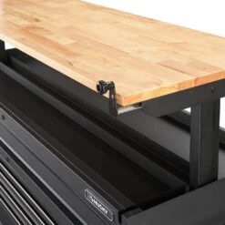 Husky Tool Storage 62 In. W Heavy Duty Matte Black Mobile Workbench Cabinet With Adjustable Height Wood Top 24 Husky Tool Storage 62 In. W Heavy Duty Matte Black Mobile Workbench Cabinet With Adjustable Height Wood Top -Husky Shop matte black with black trim husky mobile workbenches holc6214bb1mys 1f 1000