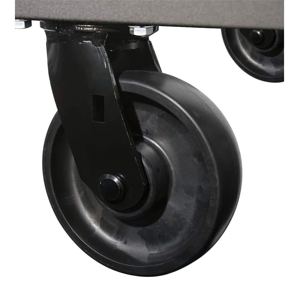 Husky Tool Storage 62 In. W Heavy Duty Matte Black Mobile Workbench Cabinet With Adjustable Height Wood Top 15 Husky Tool Storage 62 In. W Heavy Duty Matte Black Mobile Workbench Cabinet With Adjustable Height Wood Top - Image 15