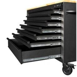 Husky Tool Storage 62 In. W Heavy Duty Matte Black Mobile Workbench Cabinet With Adjustable Height Wood Top 21 Husky Tool Storage 62 In. W Heavy Duty Matte Black Mobile Workbench Cabinet With Adjustable Height Wood Top -Husky Shop matte black with black trim husky mobile workbenches holc6214bb1mys 77 1000