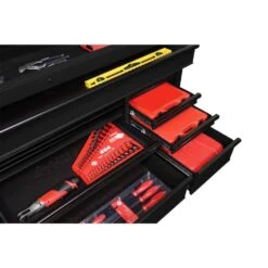 Husky 72 In. W X 24 In. D Heavy Duty 18-Drawer Mobile Workbench Cabinet With Adjustable-Height Hardwood Top In Matte Black 26 Husky 72 In. W X 24 In. D Heavy Duty 18-Drawer Mobile Workbench Cabinet With Adjustable-Height Hardwood Top In Matte Black -Husky Shop matte black with black trim husky mobile workbenches holc7218bb1mys fa 1000