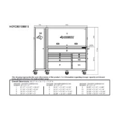 Husky Heavy-Duty 61 In. W Top Chest Hutch, Matte Blue -Husky Shop matte blue husky side tool cabinets lockers hotc8010bl1u fa 1000