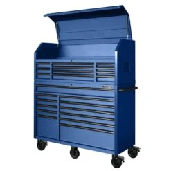 Husky 56 In. W X 22 In. D Heavy Duty 23-Drawer Combination Rolling Tool Chest And Top Tool Cabinet Set In Matte Blue 18 Husky 56 In. W X 22 In. D Heavy Duty 23-Drawer Combination Rolling Tool Chest And Top Tool Cabinet Set In Matte Blue -Husky Shop matte blue with black finishes husky tool chest combos hotc5623bl2s 77 1000