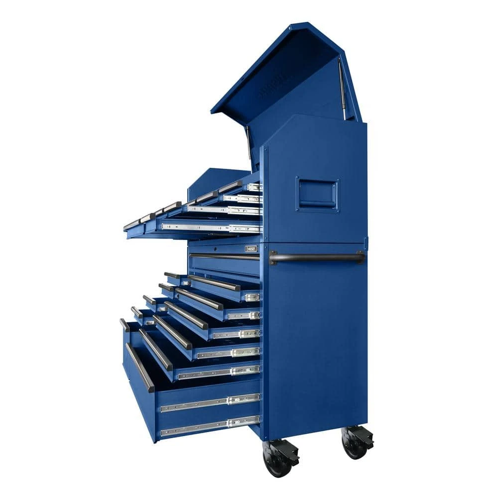 Husky 56 In. W X 22 In. D Heavy Duty 23-Drawer Combination Rolling Tool Chest And Top Tool Cabinet Set In Matte Blue 7 Husky 56 In. W X 22 In. D Heavy Duty 23-Drawer Combination Rolling Tool Chest And Top Tool Cabinet Set In Matte Blue - Image 7