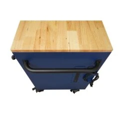 Husky 52 In. W X 25 In. D Heavy Duty 9-Drawer Mobile Workbench Tool Chest With Adjustable-Height Solid Wood Top In Matte Blue 24 Husky 52 In. W X 25 In. D Heavy Duty 9-Drawer Mobile Workbench Tool Chest With Adjustable-Height Solid Wood Top In Matte Blue -Husky Shop matte blue with black trim husky mobile workbenches holc5209bl1m 1f 1000