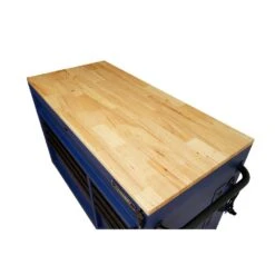 Husky 52 In. W X 25 In. D Heavy Duty 9-Drawer Mobile Workbench Tool Chest With Adjustable-Height Solid Wood Top In Matte Blue 28 Husky 52 In. W X 25 In. D Heavy Duty 9-Drawer Mobile Workbench Tool Chest With Adjustable-Height Solid Wood Top In Matte Blue -Husky Shop matte blue with black trim husky mobile workbenches holc5209bl1m d4 1000