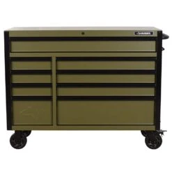 Husky Heavy Duty 52 In. W 9-Drawer Matte Army Green Rolling Tool Cabinet -Husky Shop matte gray husky tool cabinets h52tr9hdv4army 40 1000