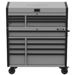 Husky Heavy-Duty 52 In. W 15-Drawer Matte Gray Steel Rolling Tool Chest Combo -Husky Shop matte gray husky tool chest combos h52ch6tr9hdv4gr a0 1000