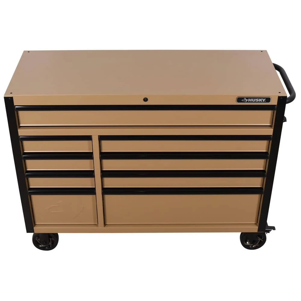Husky Heavy Duty 52 In. W 9-Drawer Matte Tan Rolling Tool Cabinet 4 Husky Heavy Duty 52 In. W 9-Drawer Matte Tan Rolling Tool Cabinet - Image 4