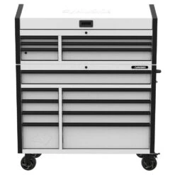 Husky Heavy-Duty 52 In. W 15-Drawer Matte White Steel Rolling Tool Chest Combo -Husky Shop matte white husky tool chest combos h52ch6tr9hdv4wh a0 1000