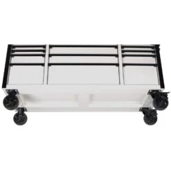 Husky 61 In. W X 23 In D Heavy Duty 15-Drawer Mobile Workbench With Mechanics Tool Set (290-Piece) In EVA In Matte White -Husky Shop matte white with black trim husky mobile workbenches h290tb61whtcb 76 1000