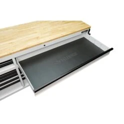 Husky Tool Storage 72 In. W X 24 In. D 18-Drawer Heavy Duty Adjustable Height Mobile Workbench Cabinet In Matte White -Husky Shop matte white with black trim husky mobile workbenches holc7218bt1m c3 1000