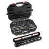Husky 3/8 In. Drive Mechanics Tool Set With 3/8 In. Drive 20 Ft./lbs. To 100 Ft./lbs. Torque Wrench (71-Piece) -Husky Shop mechanics tool sets h70mts3dtwcb 64 1000