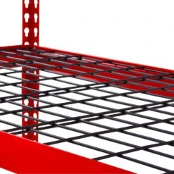 Husky 5-Tier Heavy Duty Steel Garage Storage Shelving Unit In Red (48 In. W X 78 In. H X 24 In. D) -Husky Shop red black husky freestanding shelving units mr482478w5 r 1f 1000