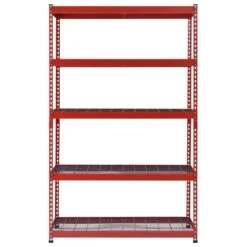 Husky 5-Tier Heavy Duty Steel Garage Storage Shelving Unit In Red (48 In. W X 78 In. H X 24 In. D) -Husky Shop red black husky freestanding shelving units mr482478w5 r c3 1000