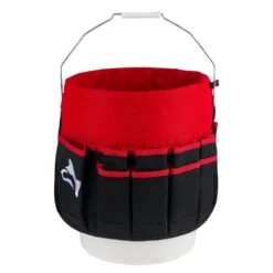 Husky 12 In. 30 Pocket Heavy Duty Bucket Jockey 5 Gallon In-Bucket Storage Tool Bag -Husky Shop red black husky tool bags hd10030 th 77 1000