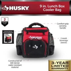 Husky 9 In. Job Site Lunch Box Cooler Bag 14 Husky 9 In. Job Site Lunch Box Cooler Bag -Husky Shop red black husky tool bags hd50100 th e1 1000