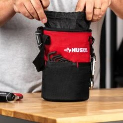 Husky 5 In. 10 Pocket Utility Sack Tool Bag -Husky Shop red black husky tool bags hd50200 th fa 1000