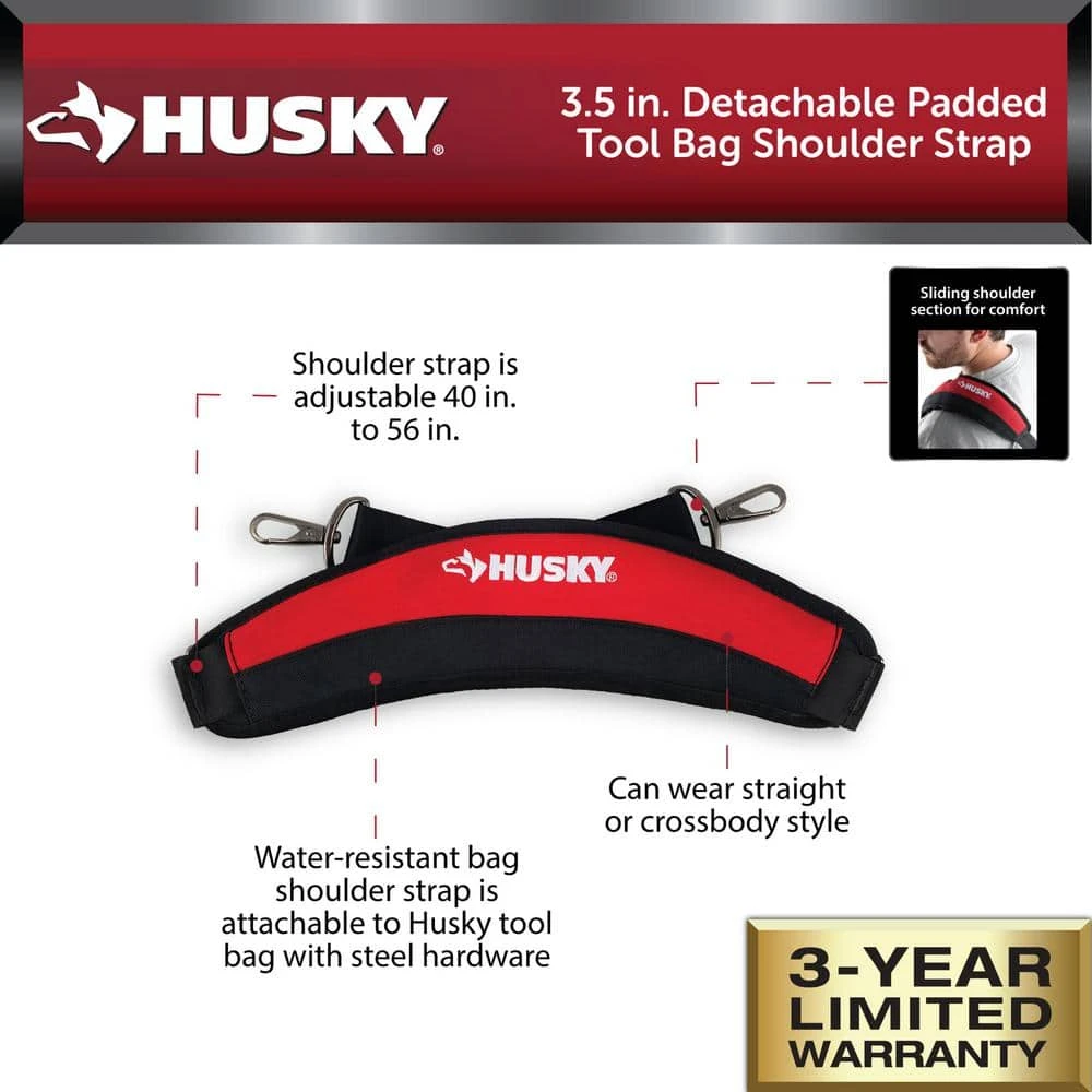 Husky 3.5 In. Detachable Padded Tool Bag Shoulder Strap 3 Husky 3.5 In. Detachable Padded Tool Bag Shoulder Strap - Image 3