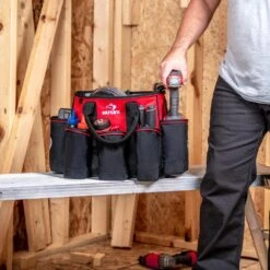 Husky 14 In. 15 Pocket Open Top Supply Tool Bag -Husky Shop red black husky tool bags hd60014 th 44 1000