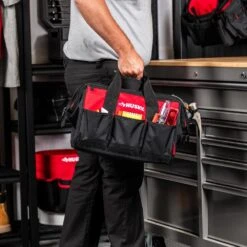 Husky 15 In. 8 Pocket Zippered Tool Bag 24 Husky 15 In. 8 Pocket Zippered Tool Bag -Husky Shop red black husky tool bags hd60015 th fa 1000