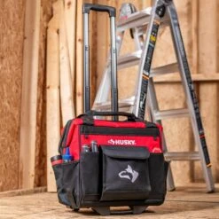 Husky 14 In. 13 Pocket Rolling Tool Bag -Husky Shop red black husky tool bags hd65014 th 31 1000