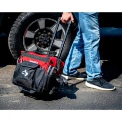 Husky 14 In. Rolling Tool Bag With Stackable 12 In. Tool Bag -Husky Shop red black husky tool bags hd650142 th bd 76 1000