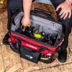 Husky 18 In. 18 Pocket Rolling Tool Bag 26 Husky 18 In. 18 Pocket Rolling Tool Bag -Husky Shop red black husky tool bags hd65018 th 76 1000
