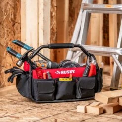 Husky 17 In. 18 Pocket Open Top Tool Bag -Husky Shop red black husky tool bags hd70017 th 31 1000