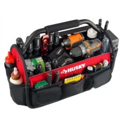 Husky 17 In. 18 Pocket Open Top Tool Bag -Husky Shop red black husky tool bags hd70017 th a0 1000